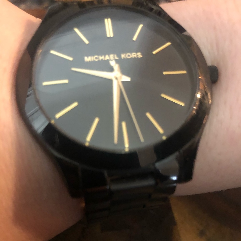 Michael Kors black and gold watch